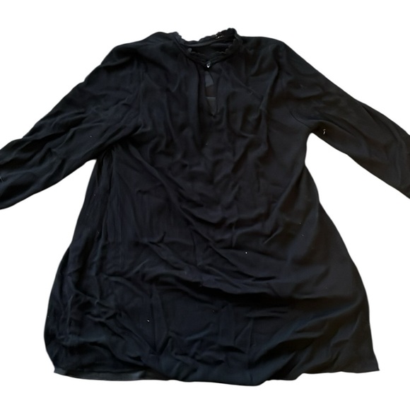 On the Road Black Lace Long Sleeve Midi Dress Size Medium - Picture 7 of 8